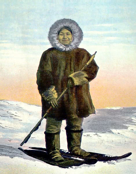 eskimo girl on snowshoes