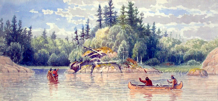 Indians in Canoes
