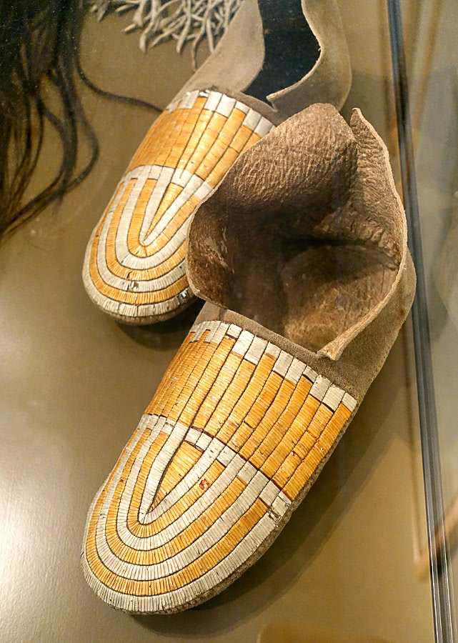 Moccasins with quillwork c1830