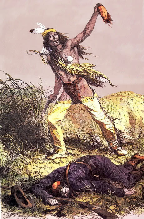 Indian Scalping white man  Eastman 1847