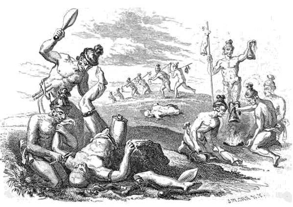 Indians scalp and mutilate