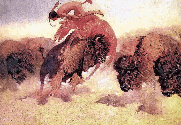 Image result for native american paintings buffalo hunt