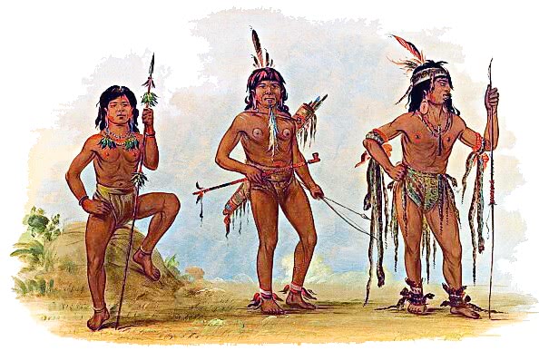 Lengua Medicine Man with Two Warriors