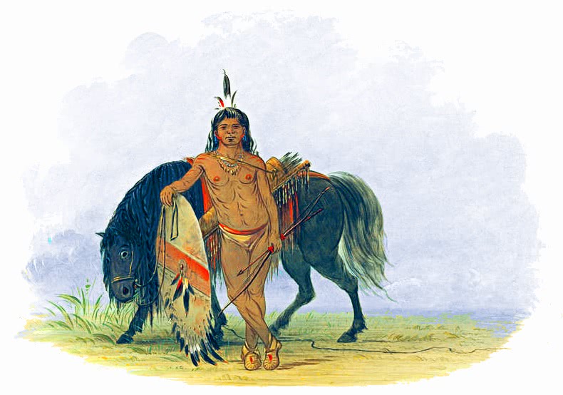 Cheyenne Warrior Resting His Horse