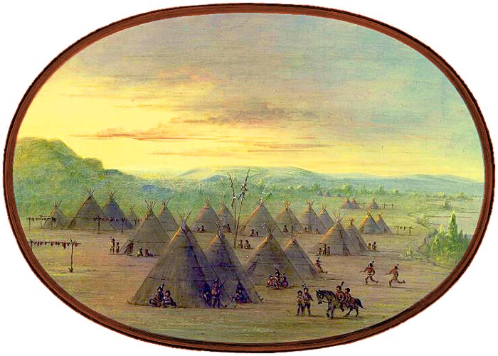 Crow village skin tents