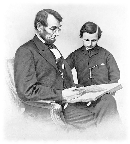 Abraham Lincoln and son Tad by Anthony Berger 1864