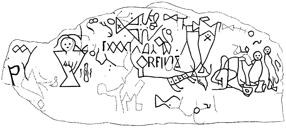 Dighton rock petroglyphs published 1830