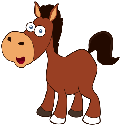 horse cartoon brown
