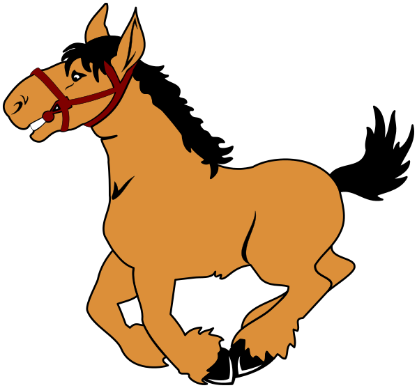 horse trotting clipart