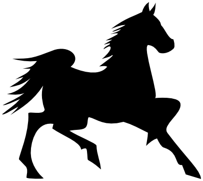 horse trotting silhouette