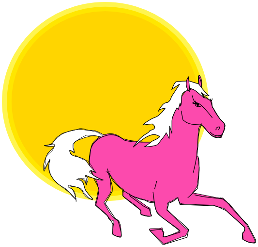 pink horse sun