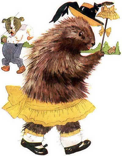 porcupine wearing dress