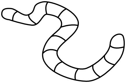 earthworm clipart BW