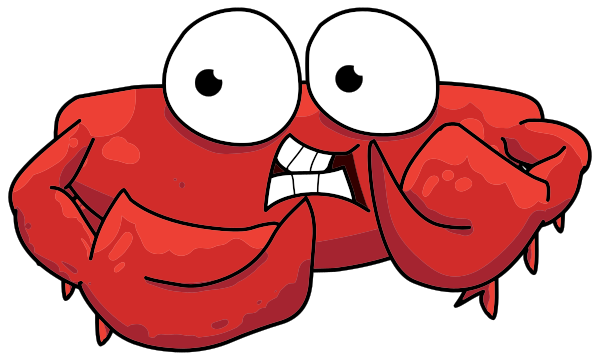 crab frightened cartoon