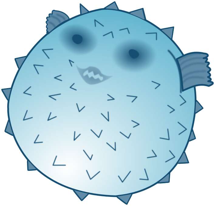blowfish inflated blue
