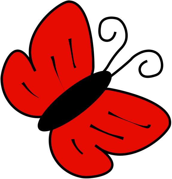 free red butterfly clip art - photo #4