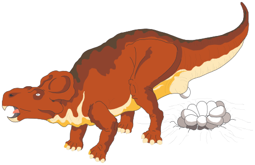 Protoceratops laying eggs