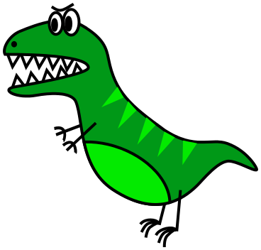 dinosaur cartoon angry green
