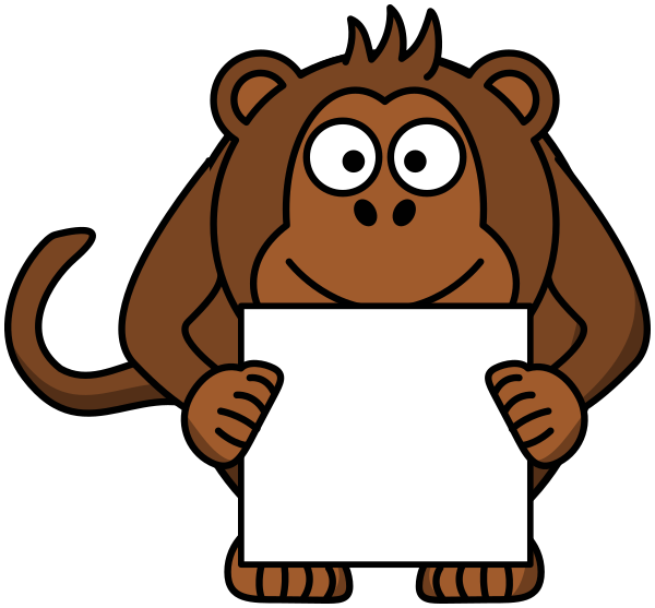 monkey-holding-sign