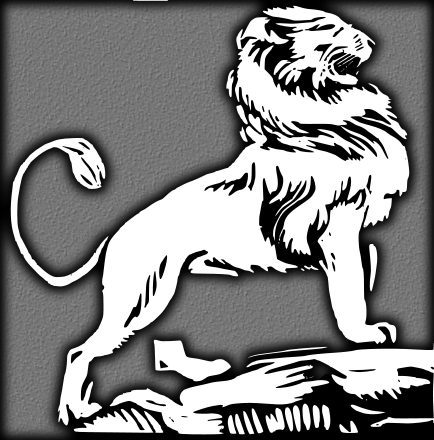 roaring lion engraved