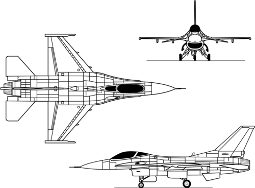 F16a Flying Falcon multiView