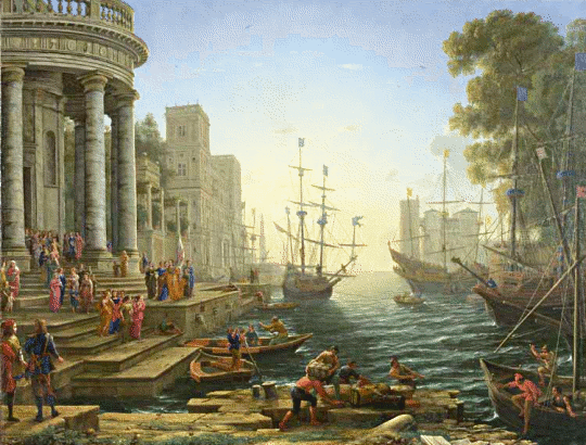 Claude Gellee  Seaport with the Embarkation of Saint Ursula