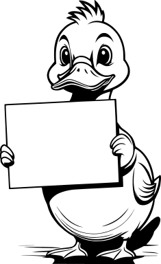 cartoon-duck-holding-blank-sign