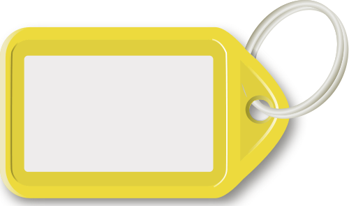 key ring with tag yellow