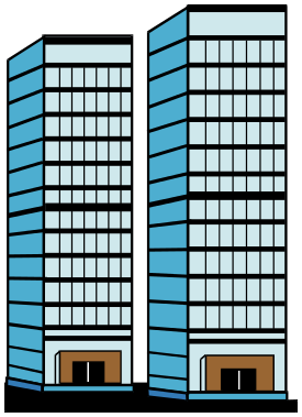 pair of skyscrapers