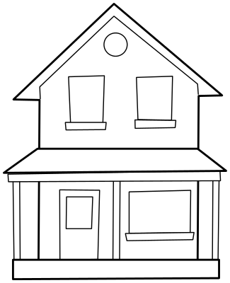 house two story lineart