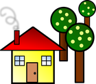 house with trees