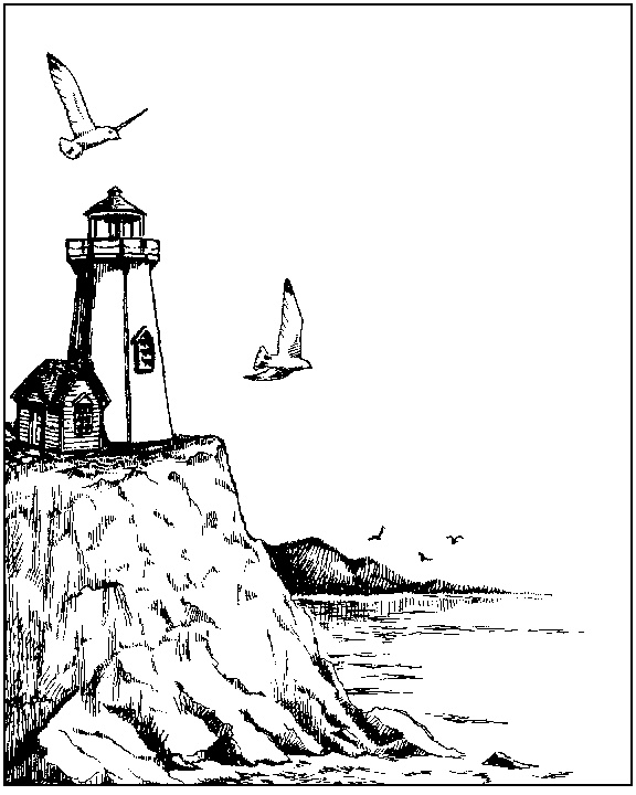 free lighthouse clipart black and white - photo #43