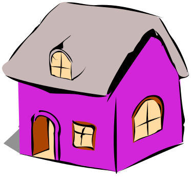 cottage isolated purple