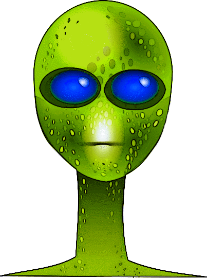 alien face green