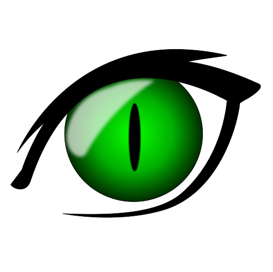 anime cat eye green