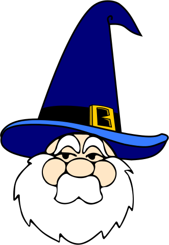 wizard in blue hat