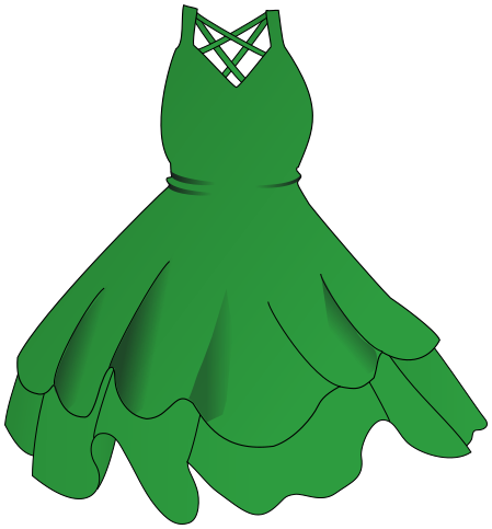 dress pleated green
