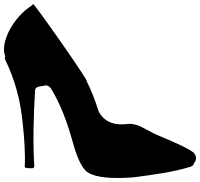 high heeled shoe silhouette
