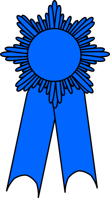 prize ribbon blue