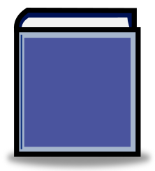 book standing blue