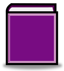 book standing purple
