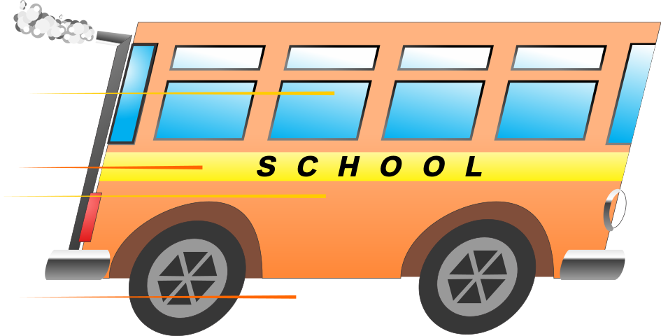 fast school bus isolated