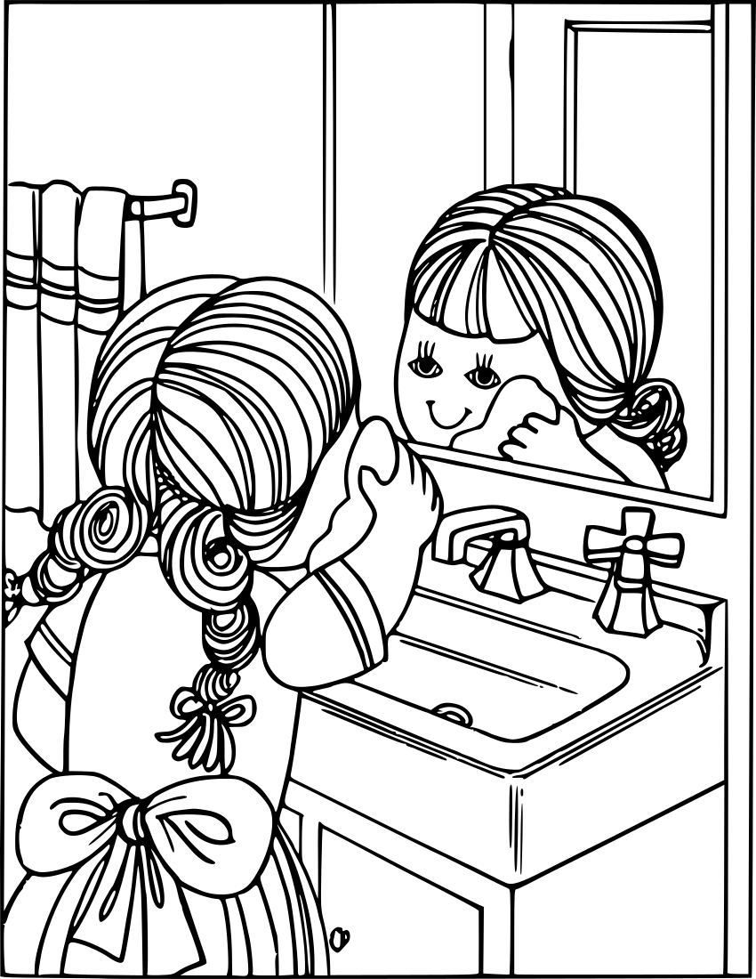 girl washing face