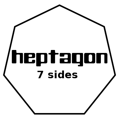 heptagon 7 sides with label
