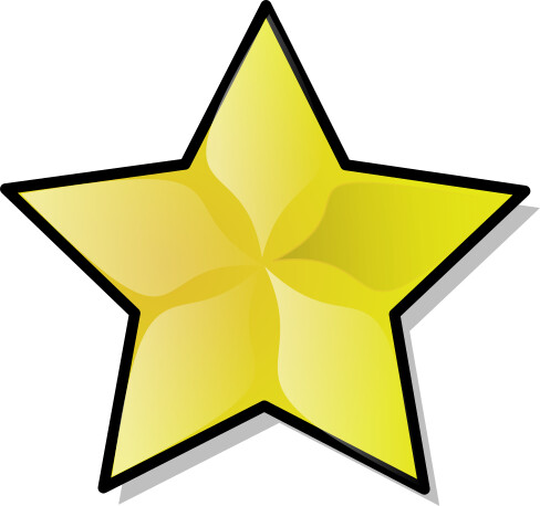 gold star clipart. LARGE GOLD STAR - public