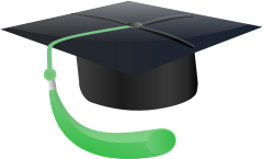 graduation cap green tassle