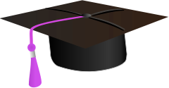 graduation cap short tassle purple