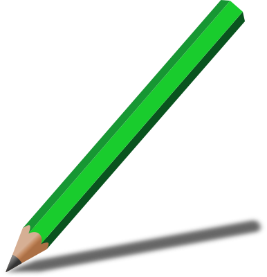 pencil with shadow green