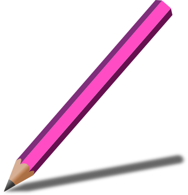 pencil with shadow pink