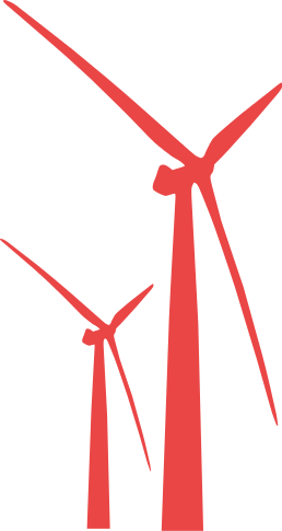 wind turbines red